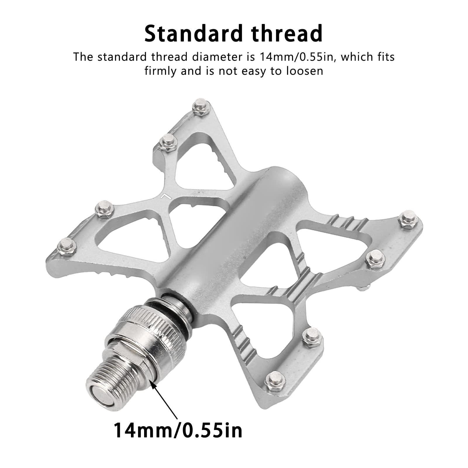 SPYMINNPOO SPYMINNPOO 1 Pair K5 Quick Release Pedals Aluminum Alloy Bike Bearing Pedals for Road Folding Bikes 4 Colors(Silver (Boxed))