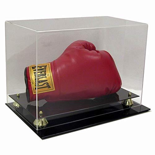 SAFTGARD SUPPLIES SAFTGARD SUPPLIES Deluxe Acrylic Horizontal Boxing Glove Display Case w/ Gold Risers