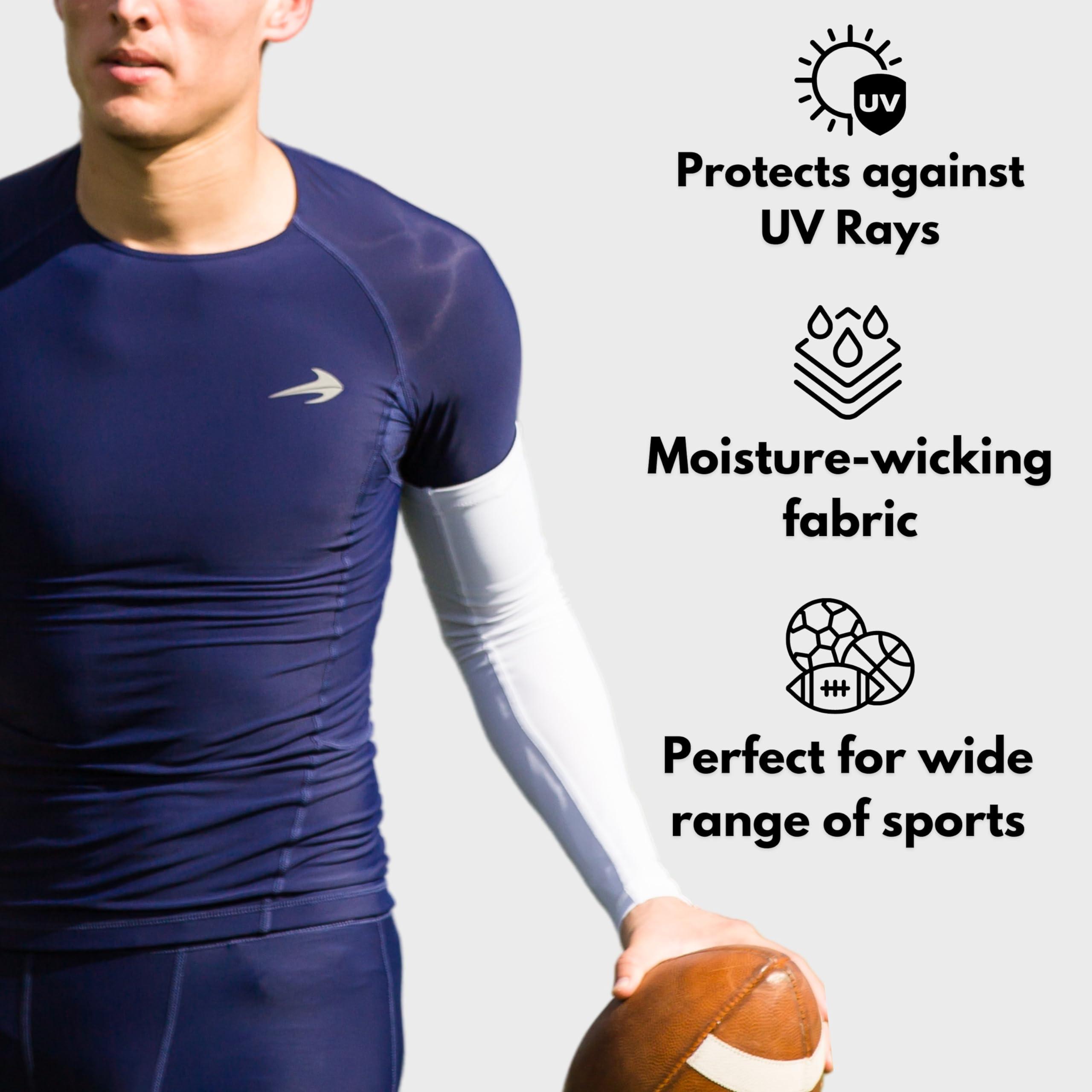 CompressionZ Compression Arm Sleeves for Kids Cooling, Football, Basketball, Golf, UV Sun