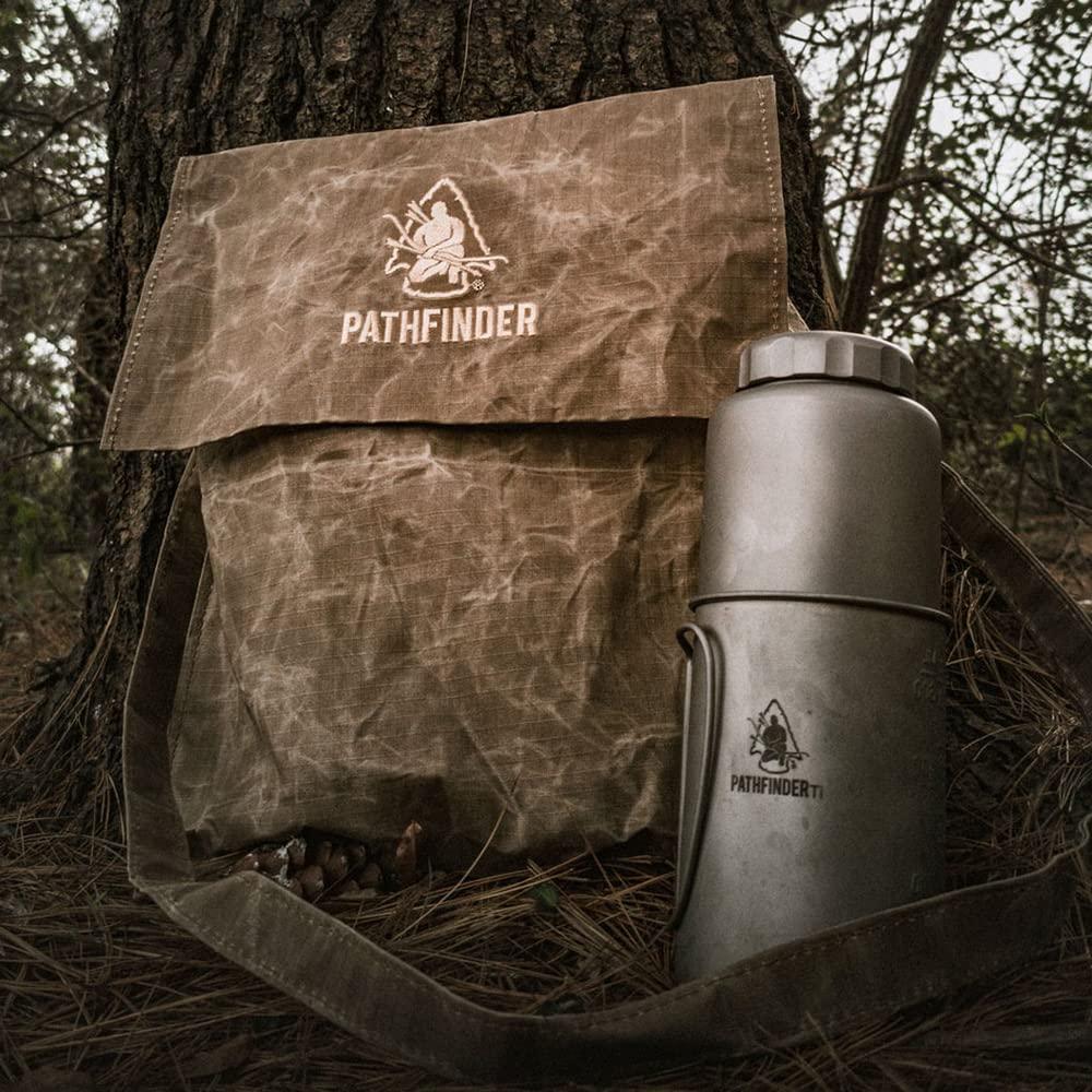 The Pathfinder School The Pathfinder School Durable Ripstop Waxed Canvas Bag - Haversack - Bushcraft Gear - Single Strap Hiking Pack Gathering Bag - Pathfinder Survival Bushcraft Bag - 15\" x 12\"