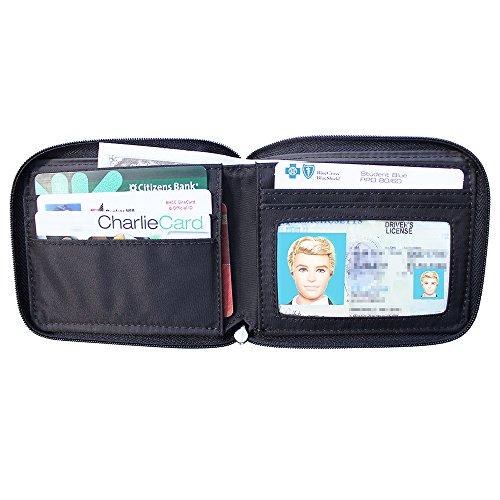 Big Skinny Big Skinny Men's Zipfold Leather Bi-Fold Slim Wallet, Holds Up to 25 Cards, Black