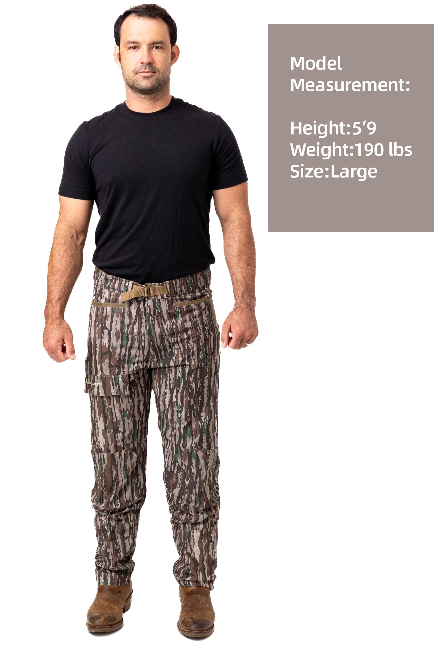 Realtree Realtree Men's 5-Pocket Camo Hunting Pant - Durable Pants with Reinforced Knees, Water-Resistant, Breathable Ripstop Fabric (US, Alpha, Large, Regular, Regular, Original Camo)