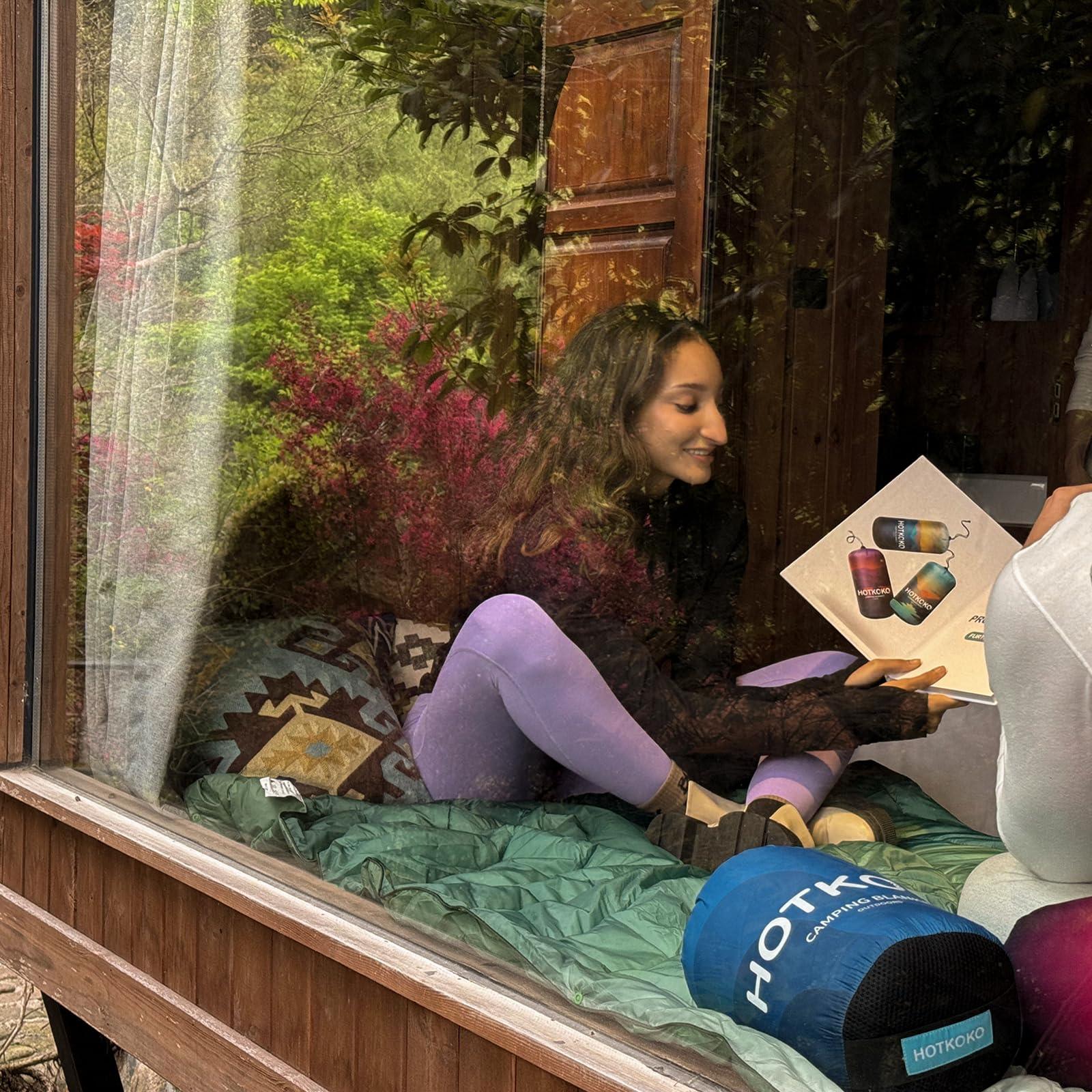 hotkoko hotkoko Camping Blanket,Puffy Blanket Lightweight Packable Camping Blanket Outdoor Blanket for Camping,Traveling, Stadium, Hiking, Picnics