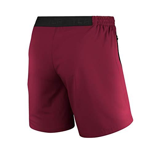 TCA TCA Elite Tech Gym Shorts Men Athletic Shorts Sports Workout Running Shorts for Men with Zipper Pockets - Carmine Red, M
