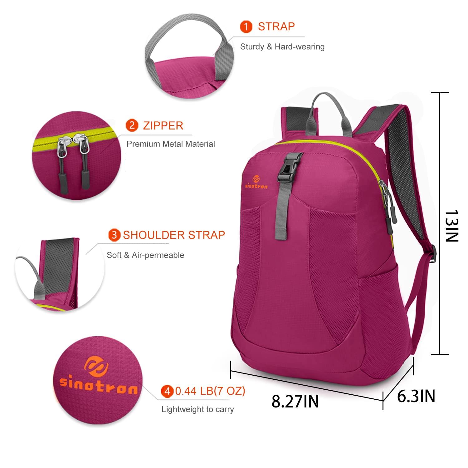 sinotron sinotron Lightweight Packable Backpack, Small Foldable Hiking Backpack Day Pack for Travel Camping Outdoor Vacation (Red)