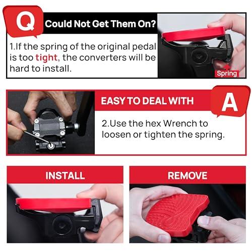 PeloFamily Pedals for Regular Shoes Compatible with Peloton Bike & Bike Plus, Pedal Converter Extra Large Fit Original Bike & Bike+, Replacement Pedals Adapter, Flat Platform Clipless, Exercise Bike Accessories
