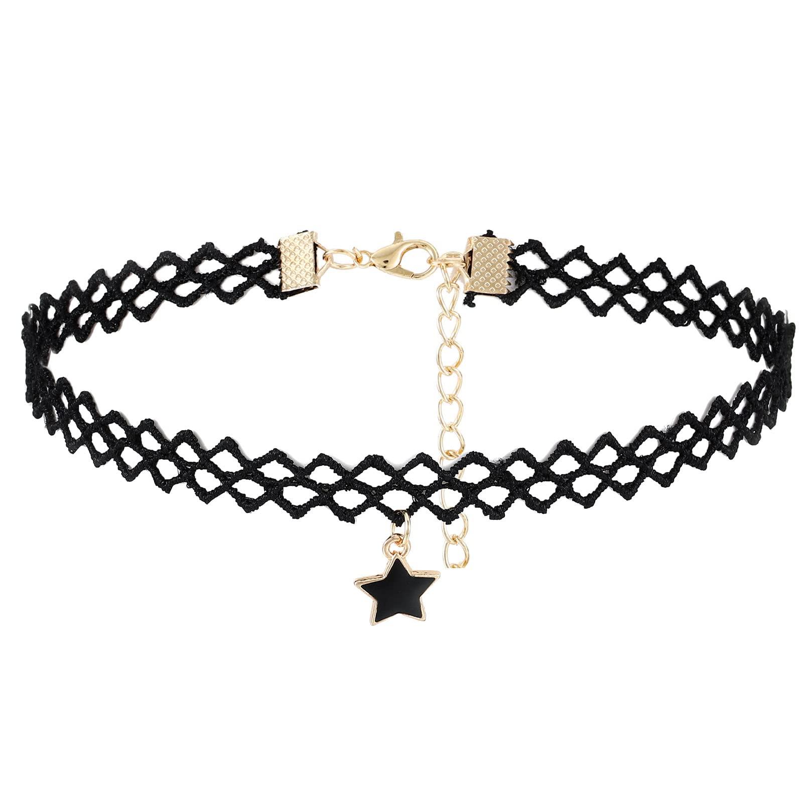 Olbye Olbye Elastic Choker Star Necklace Black Tattoo Choker Necklaces for Women Plastic Minimal Necklace Jewelry
