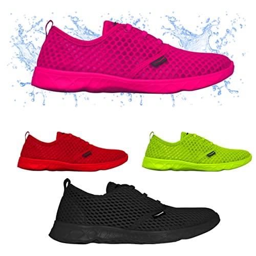 Wave Runner Wave Runner Water Shoes for Women - Quick Drying Water Shoes with Style - Outdoor Lightweight No-Slip Aqua Sneakers (Black, Numeric_7)