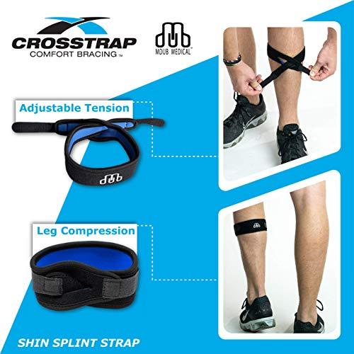 CROSSTRAP CROSSTRAP Shin Splint Support Strap | Adjustable Neoprene Shin Splint & Leg Compression Support Strap | For Strains, Injuries, Pain, Pulled Muscles, Torn Calf | For Men & Women | 1 Strap (Small)