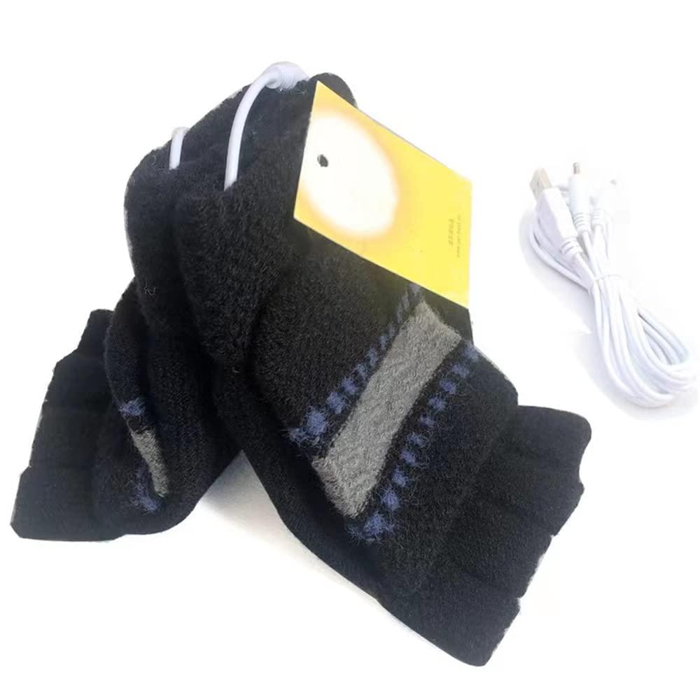 Kbinter Women\'s & Men\'s 2 Pack USB Heated Gloves Mitten Winter Hands Warm Laptop Gloves, Knitting Hands Full & Half Heated Fingerless Heating Warmer Washable Design (Black+Gray)