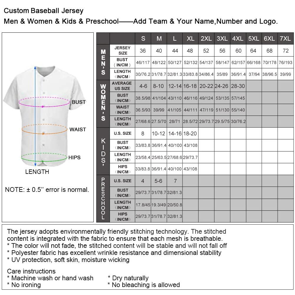 LTOCMKIY Custom Baseball Jersey Full Print Design Personalized Baseball Shirts Sports Uniform Upload Your OWN Design