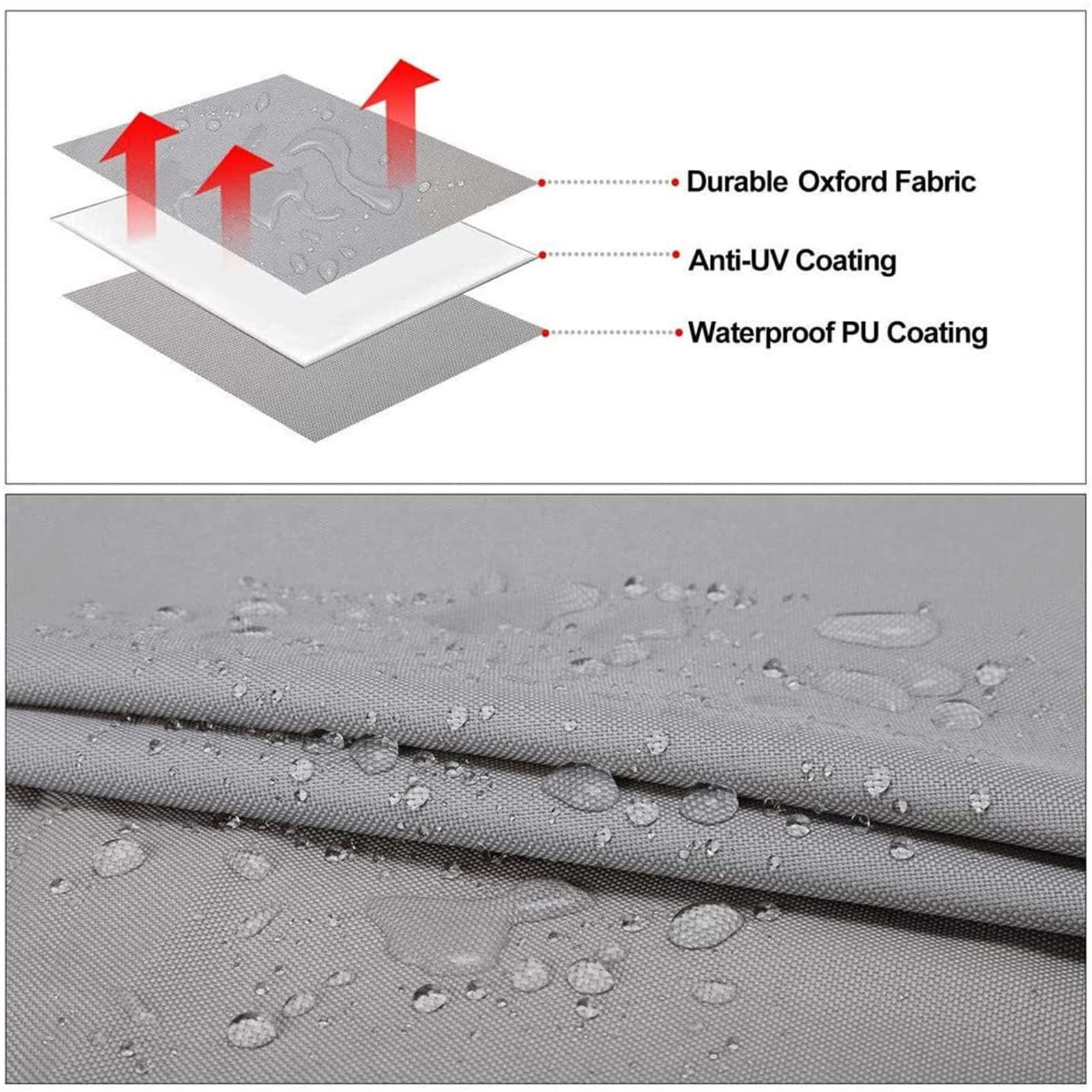 FOUNCY 210D T-Top Boat Cover 100% Waterproof Heavy Duty Tear-Resistant Polyester Trailerable Boat Cover for Center Console Boat with T TOP Roof (17-19FT600 * 230CM, Gray)