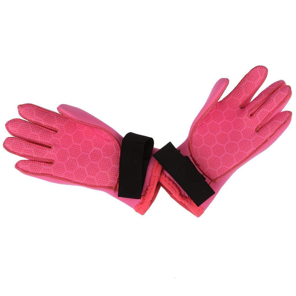 Inzopo Inzopo 3mm Neoprene Skid-Proof Kids Boys Girls Wetsuit Gloves - Surf, SUP, Kayak, Scuba Diving, Snorkel, Swimming, Water Sports - 2 Colors Pink XL