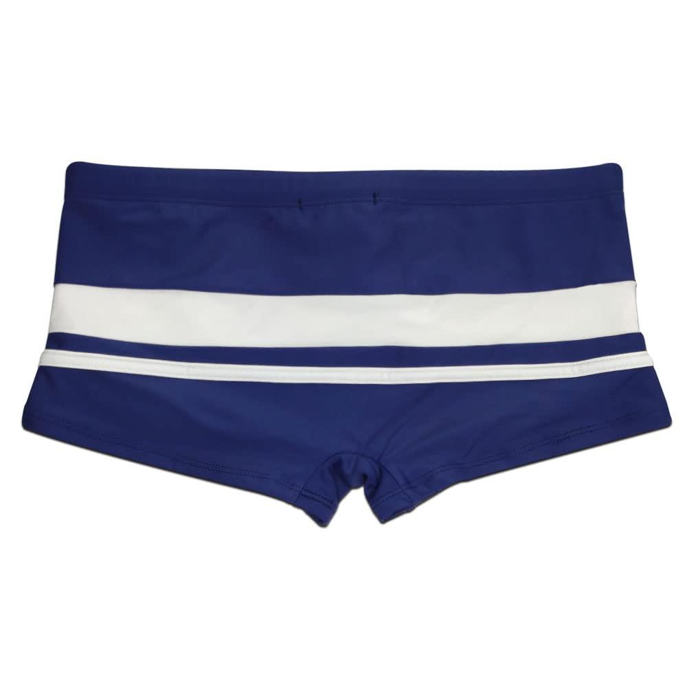 UXH UXH Sexy Swimming Trunks Men's Boxer Swim Shorts Strips Surfing Bathing (Navy Blue,X-Small)