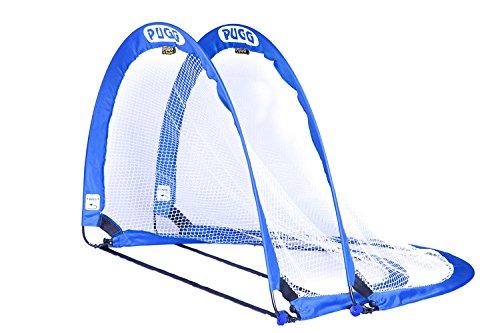 PUGG PUGG 4 Foot Pop Up Soccer Goal - Portable Training Futsal Football Net - The Original Pickup Game Goal (Two Goals & Bag)