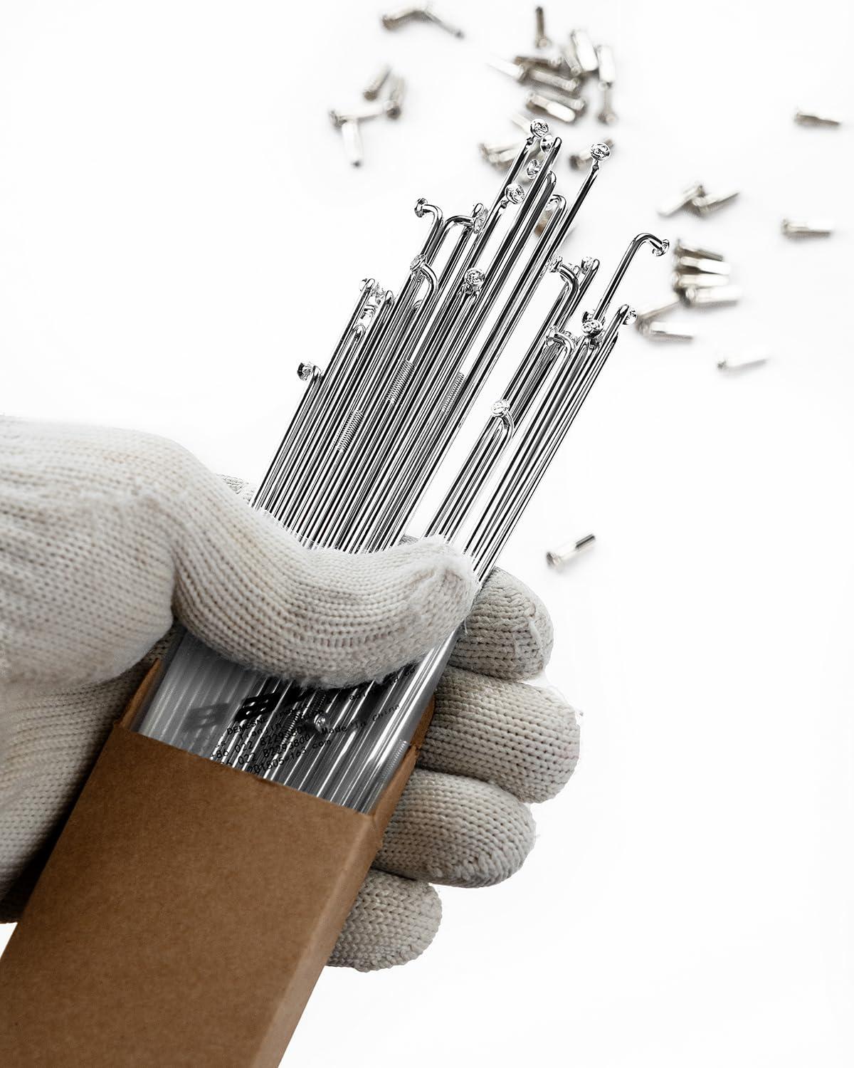 BaveL BaveL 36 Pcs 14G Bicycle Stainless Steel Spokes (70 mm-200 mm) with Copper Cap 36pcs,Mountain Bike Stainless Spokes,for MTB,Ebike,City Bikes-Replacement/Repair Spoke (86mm)