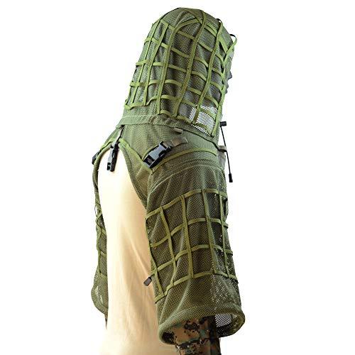 ROCOTACTICAL ROCOTACTICAL Super Breathable Ghillie Suit Foundation, Full Mesh Nylon Sniper Ghillie Base Lightweight Military Ghillie Viper Hood, Army Green