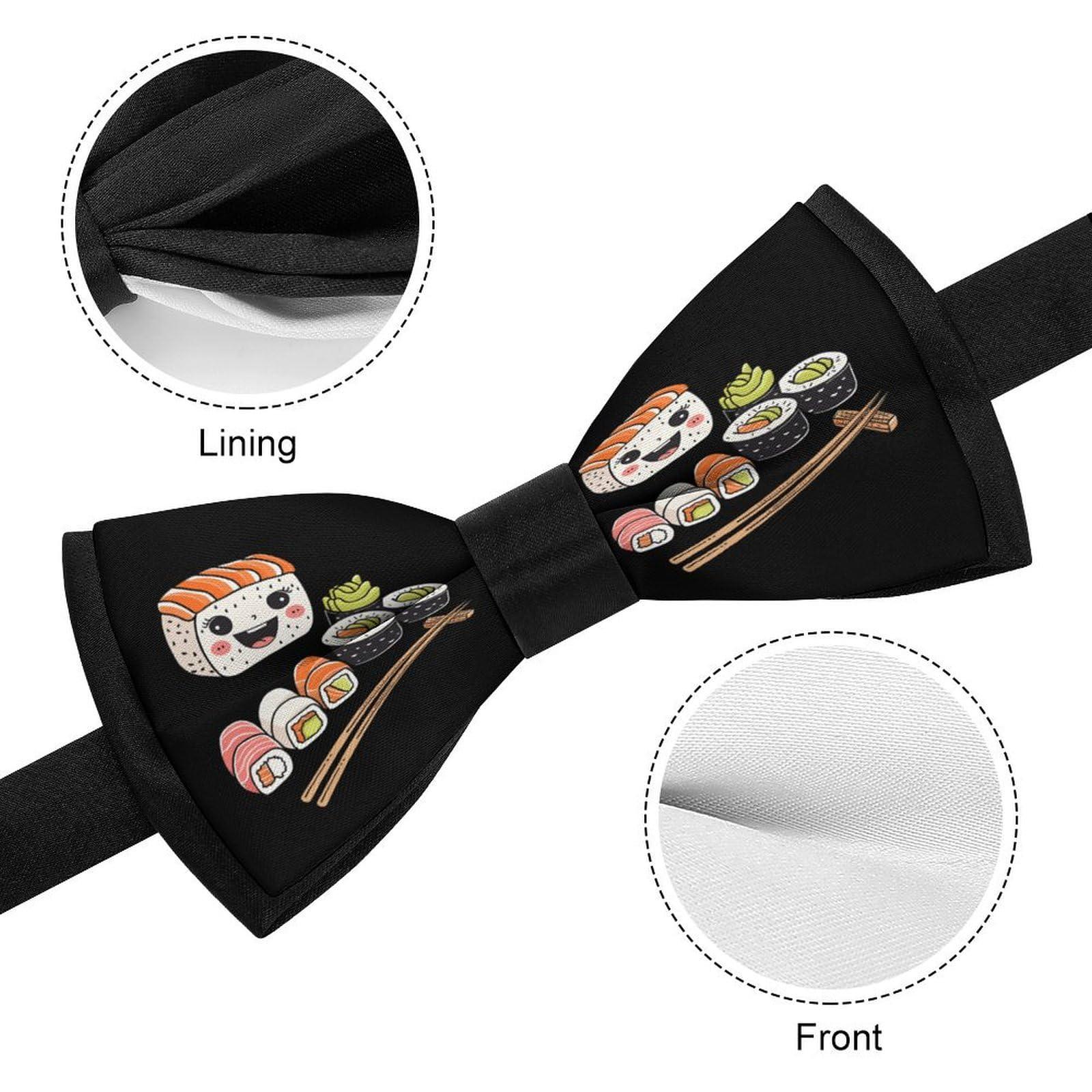 LJFABKY2566 Cute Sushi Men's Pre Tied Bow Ties Adjustable Bowties Necktie for Wedding Party