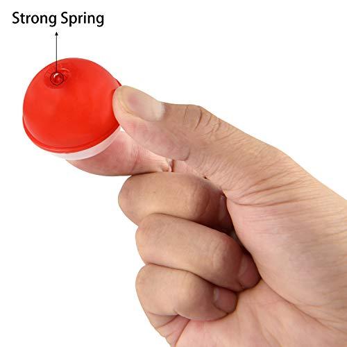 Coopay Coopay Fishing Bobbers 30Pcs-50Pcs/Lot Hard ABS Fishing Floats Set Snap on Float Red/White Bobbers Push Button Round Buoy Floats Fishing Tackle Accessories (1.5inch-30pcs)