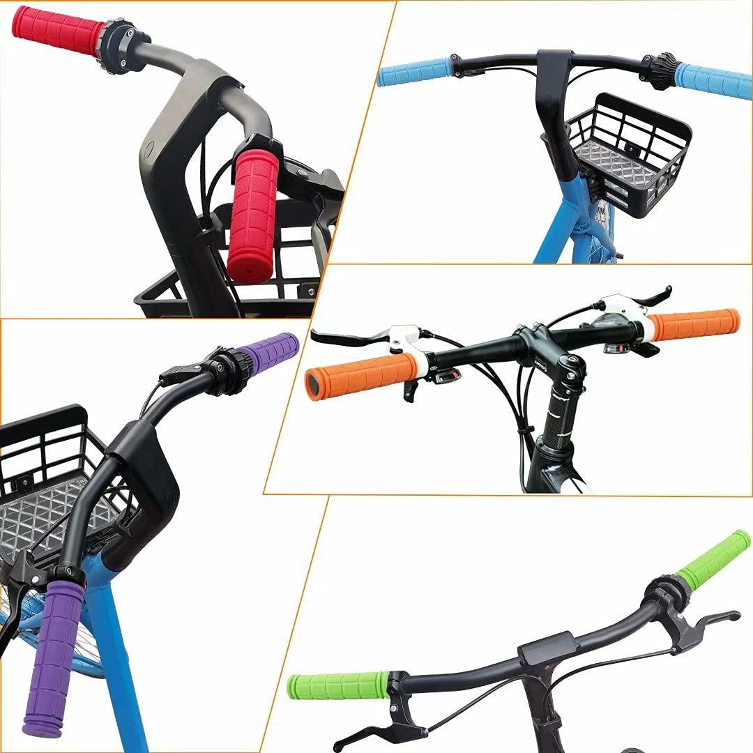 CHUNZEXI 4Pcs Bike Handle Grips, Kids Non-Slip-Rubber Bicycle Handlebar Grips, Specialized Replacement Bike Grips, for Beach Cruiser Razor Scooter Foldable Mountain Bicycle Tricycle BMX MTB