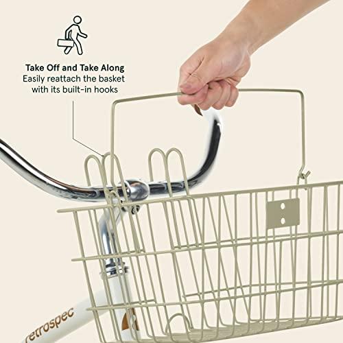 Retrospec Retrospec Detachable Steel Apollo-Lite Lift-Off Front Bike Basket with Handles, Moss Green