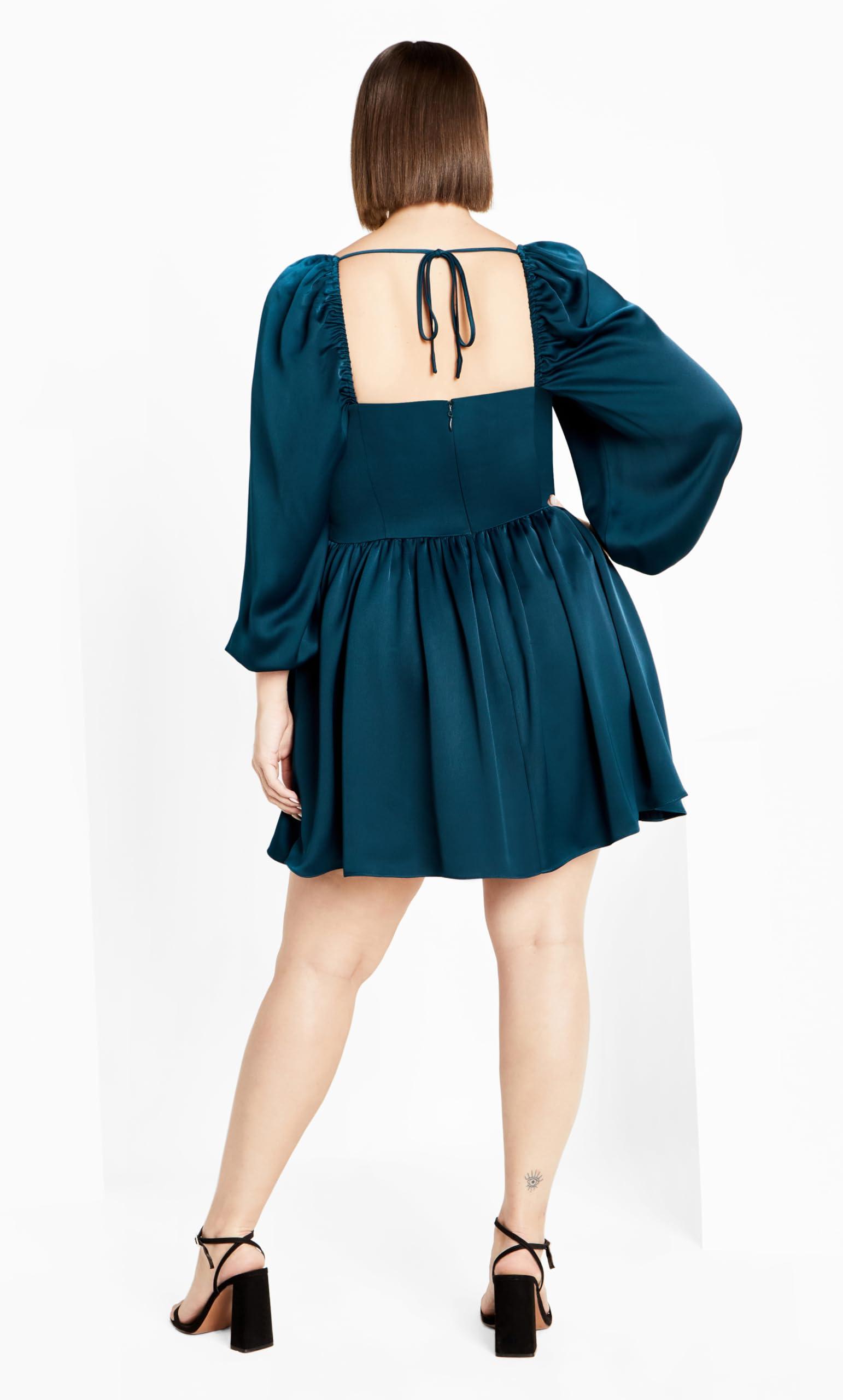 City Chic City Chic Women's Plus Size Flirty Corset Dress, Emerald, 12