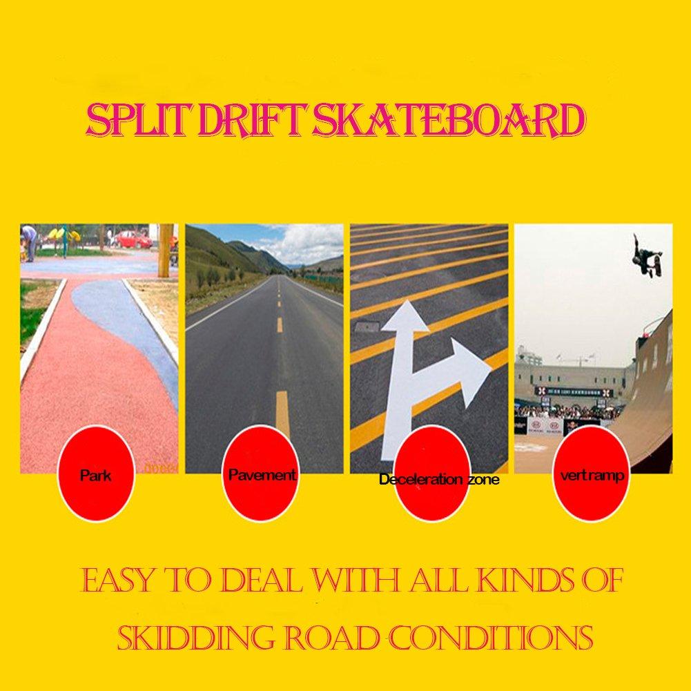 AsFrost AsFrost Portable Roller Road Drift Skates Plate with Cool Maple Deck Anti-Slip Board Split Skateboard with PU Wheels High-end Bearings (Single Pattern)