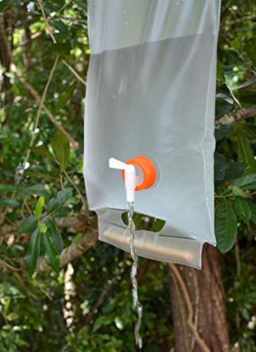 ust ust 10L Roll-Up Collapsible Water Carrier with Wooden Handles and BPA Free, Transparent Construction for Drinking, Bathing, Camping, Hiking and Outdoor Survival, White (20-02131-10)
