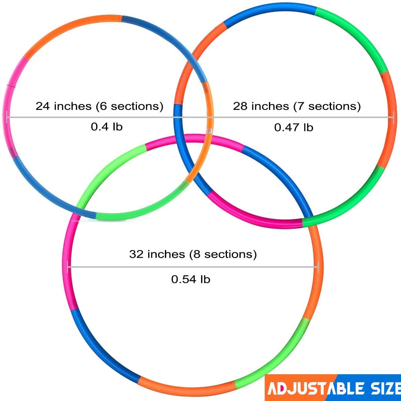 Liberty Imports Kids Exercise Hoop, Snap Together Detachable Adjustable Weight Size Plastic Toy Hoops - Spinning Rings for Sports, Exercise, Playing, 32-Inch