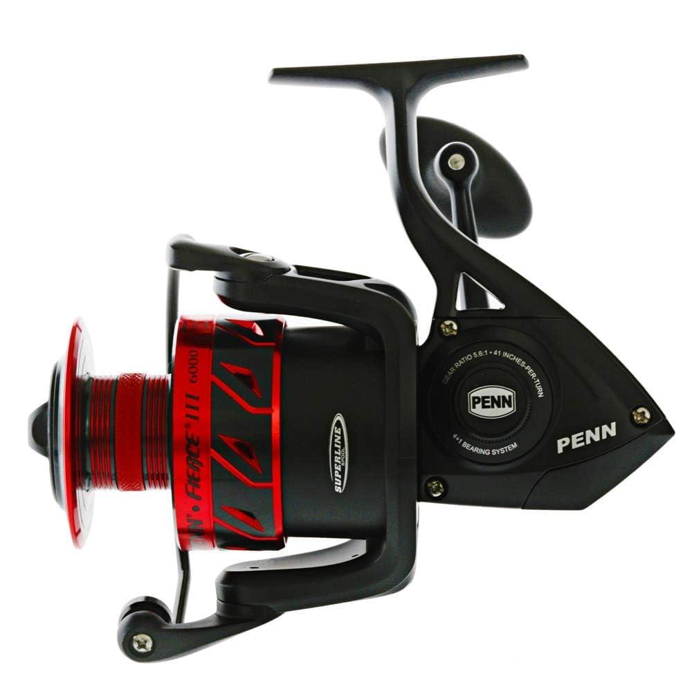 PENN Penn FRCIII6000 Fierce III 6000 Spin Reel RH/LH Front Drag, 5 Brg