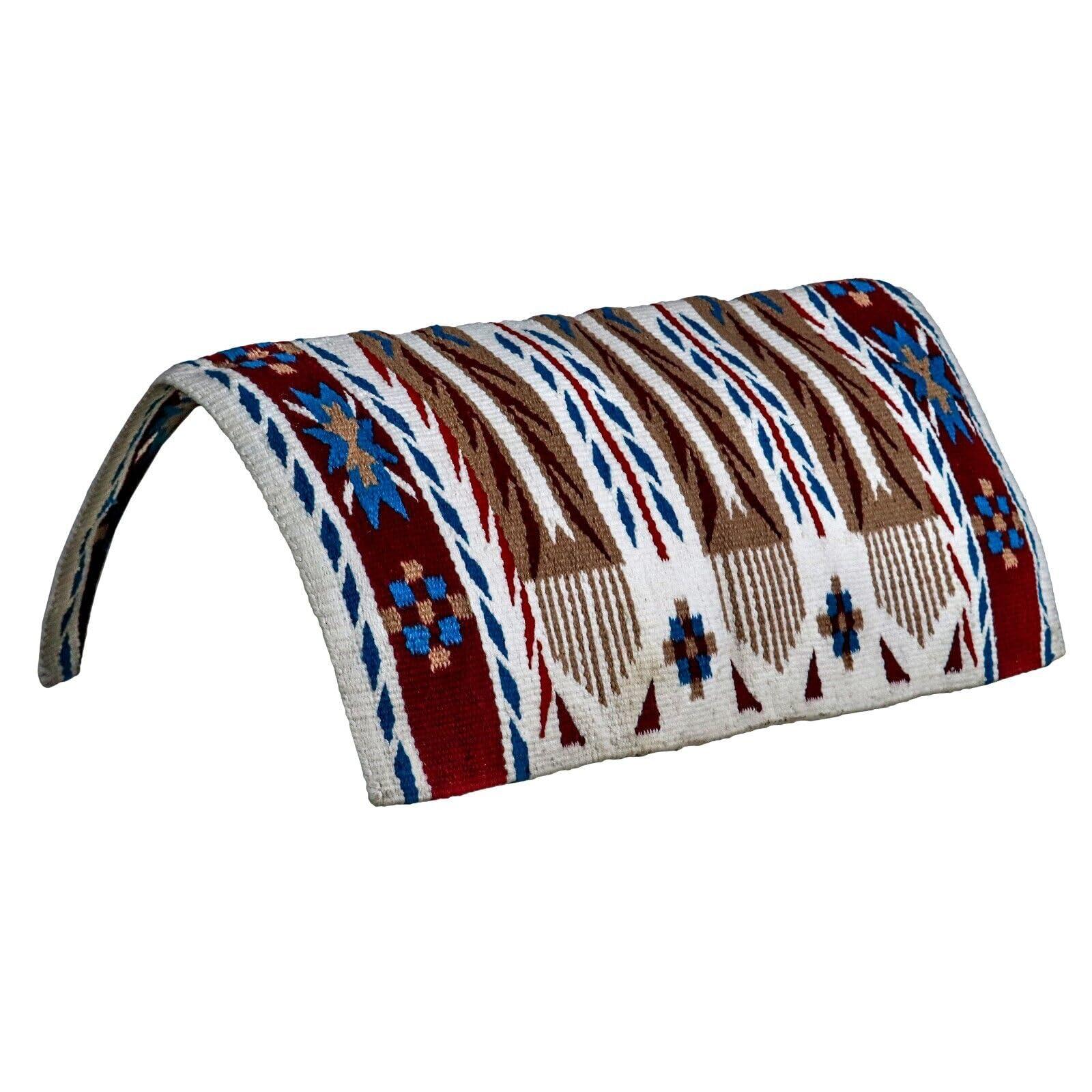 EQUIGEAR EQUIGEAR Western Ranch Horse Saddle Blanket New Zealand Wool Western Design Handmade Saddle Blanket Top Wool Pad Sensor Flex (Customization Available) ZB-040 (36" x 42")