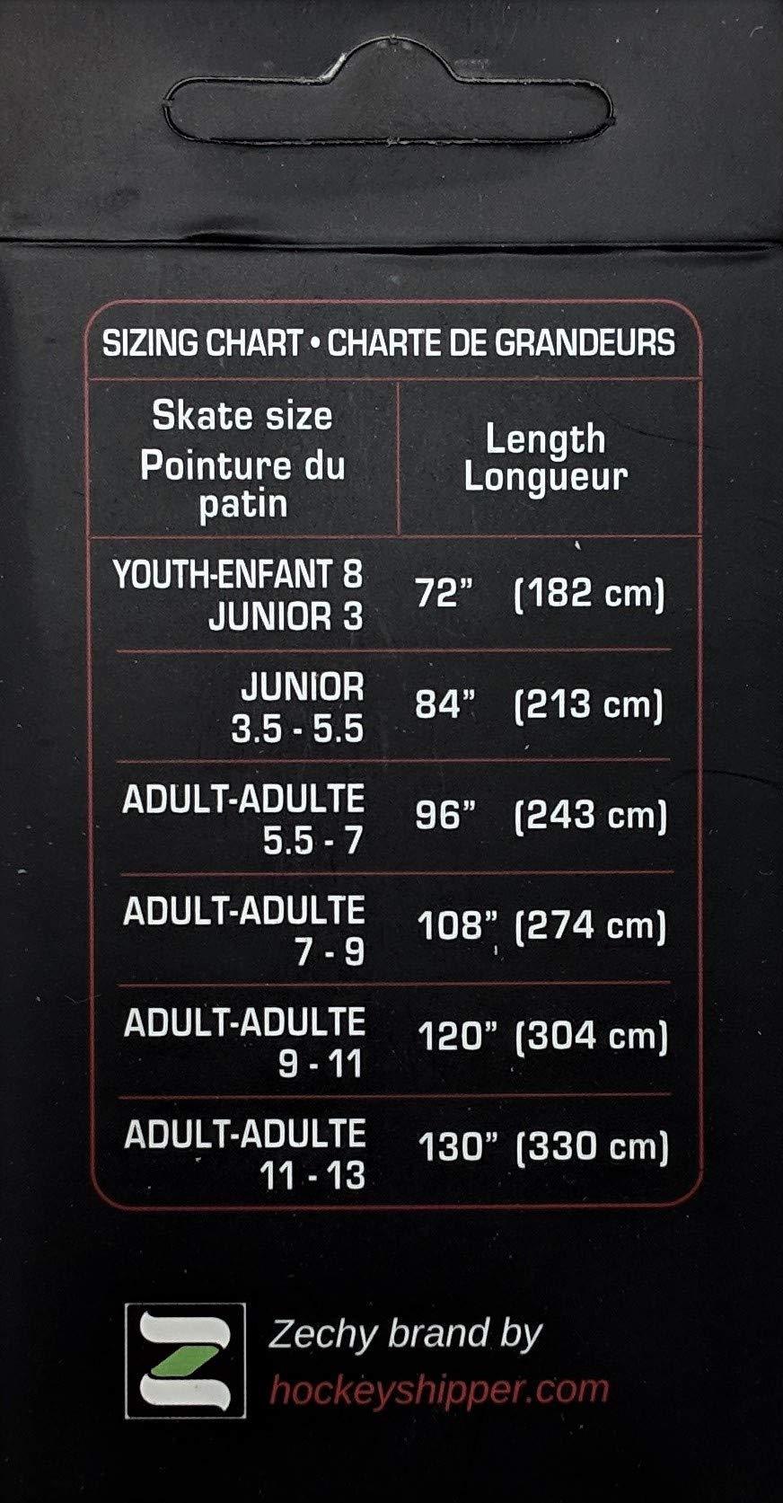 zechy Hockey Laces Non Waxed - Unwaxed Laces Specifically Made for Skates - Two Pairs - Sizes (72, 84, 96, 108, 120, 130) (Red, 96\")