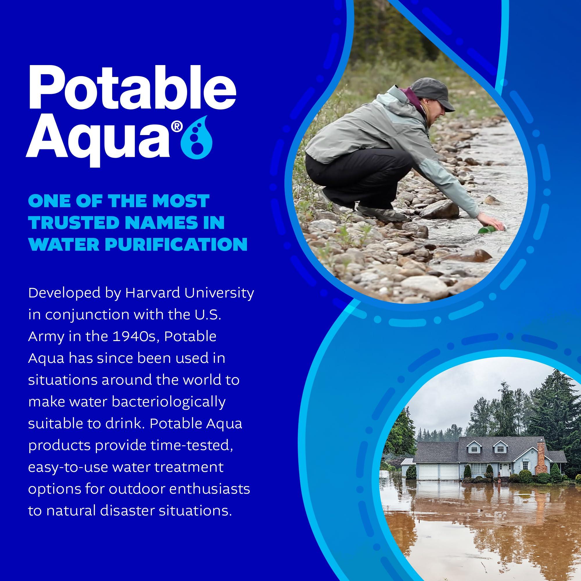 potable aqua Potable Aqua Water Purification Tablets, Portable and Effective Water Purification Solution for Camping, Hiking, Emergencies, Natural Disasters and International Travel, Two 50ct Bottles, Blue