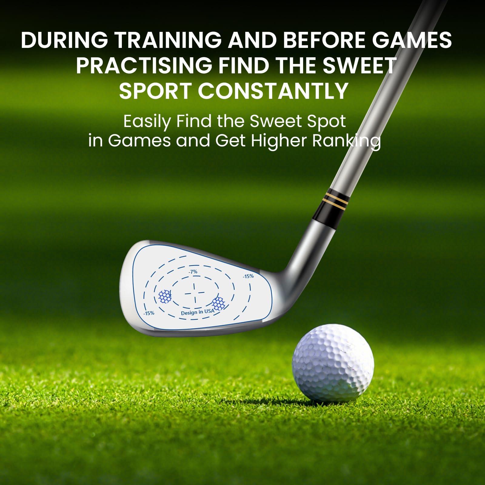 FINGER TEN Golf Club Impact Tape Stickers Labels for Driver Woods Irons Putters Value 75/150/375 Pcs, Ball Hitting Recorder Training Aids Gift, Easy To Use for indoor outdoor(375Pcs-Right Handed Golfer)