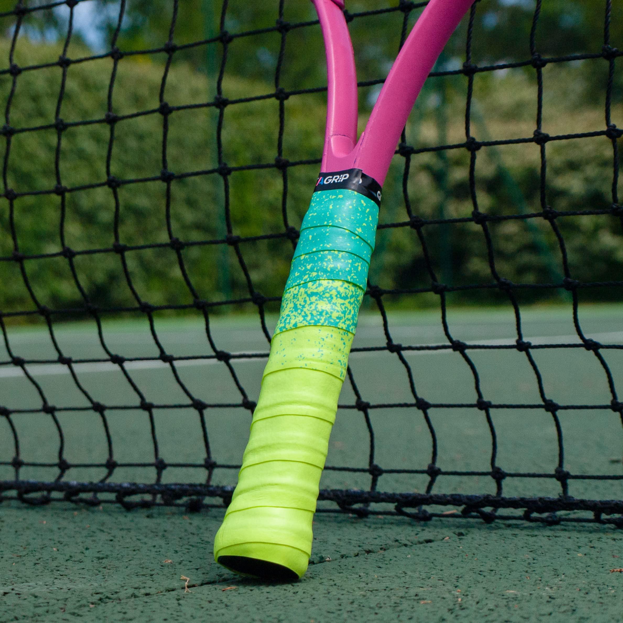 Get A Grip Get A Grip - Custom Tennis Racket Grip Tape - Anti-Slip/Quick-Drying Tennis Overgrips - Precut Badminton Racket Grip with Finishing Tape (Find Your Flair Pack, 3 Grips (15% Discount))