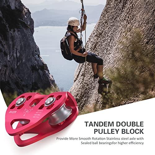 Lixada Lixada Zipline Pulley 30KN Trolley Rescue for 1/4 5/16 3/8 1/2 Cable Backyard Zipline, Hauling, Rigging and Commercial Purposes,Holds Upto 6700lbs