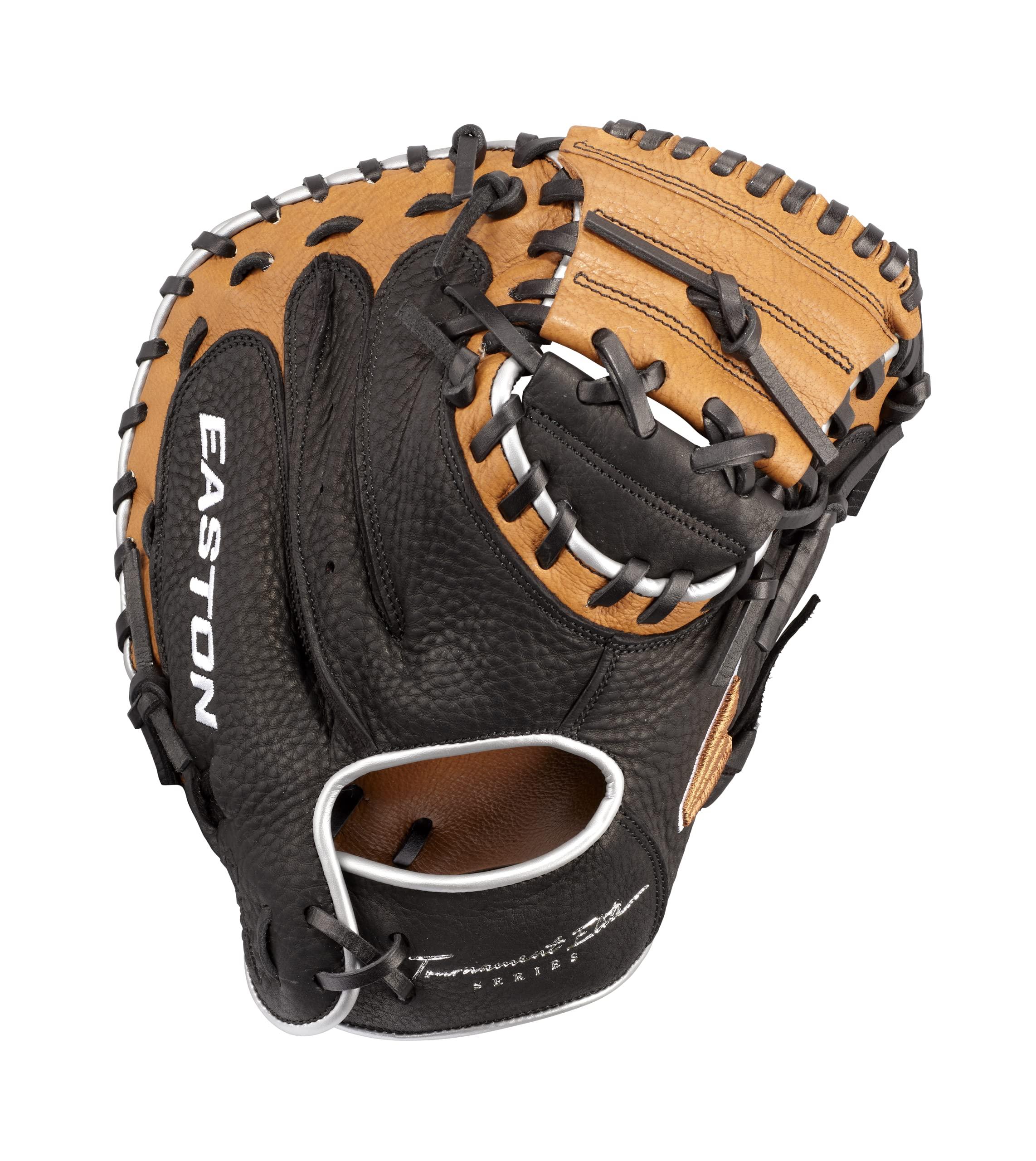 Easton Easton | TOURNAMENT ELITE Baseball Catcher\'s Mitt | 32.5\" | 1-Piece Solid Web | Right Hand Throw