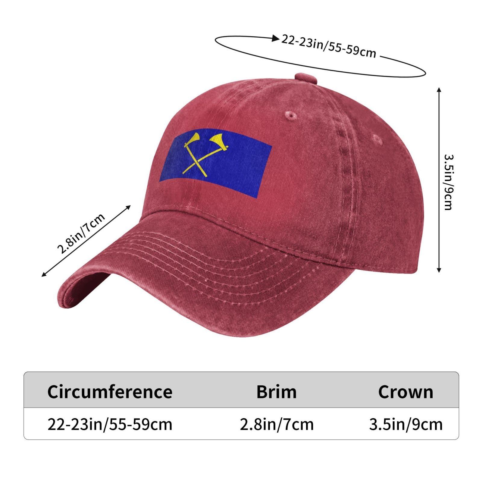 KOSPOGO Flag of Saint Helier Baseball Cap Women Men Hat Vintage Trucker Sun Hat Dad Cowboy Hats Red