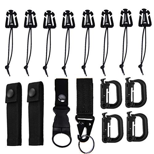 BESPORTBLE BESPORTBLE Backpack Webbing Buckle Backpack Accessories Backpack D Ring Hook Multipurpose Tool Black Keychain Spring snap Link Ribbon Buckles Backpack Black snap Hook Outdoor