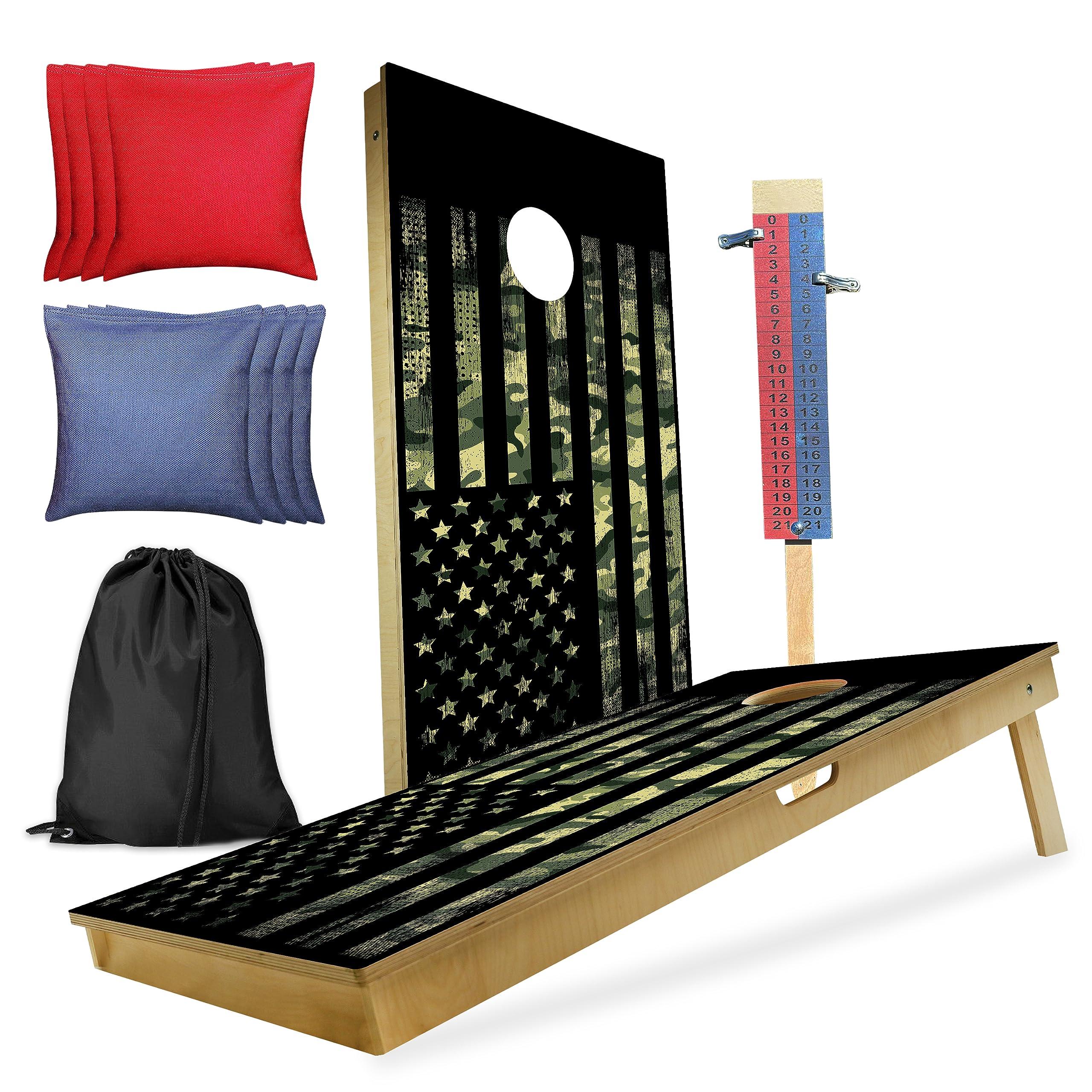 BackYardGamesUSA BackYardGamesUSA Professional Cornhole Set with Bags - Regulation Size Corn Hole Boards Game for Adults - Includes Score Tower and Carry Bag