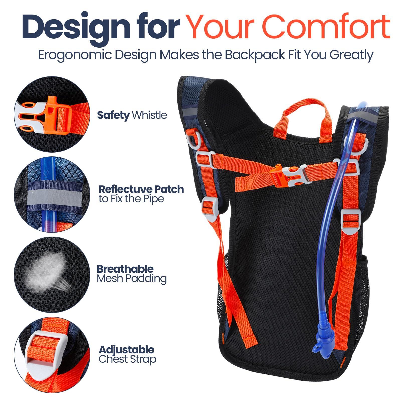 Shinylin Shinylin Kids Hydration Backpack with 1.5L Water Bladder Hiking Backpack Lightweight for Boys or Girls Children Biking Climbing Running Cycling(Green)