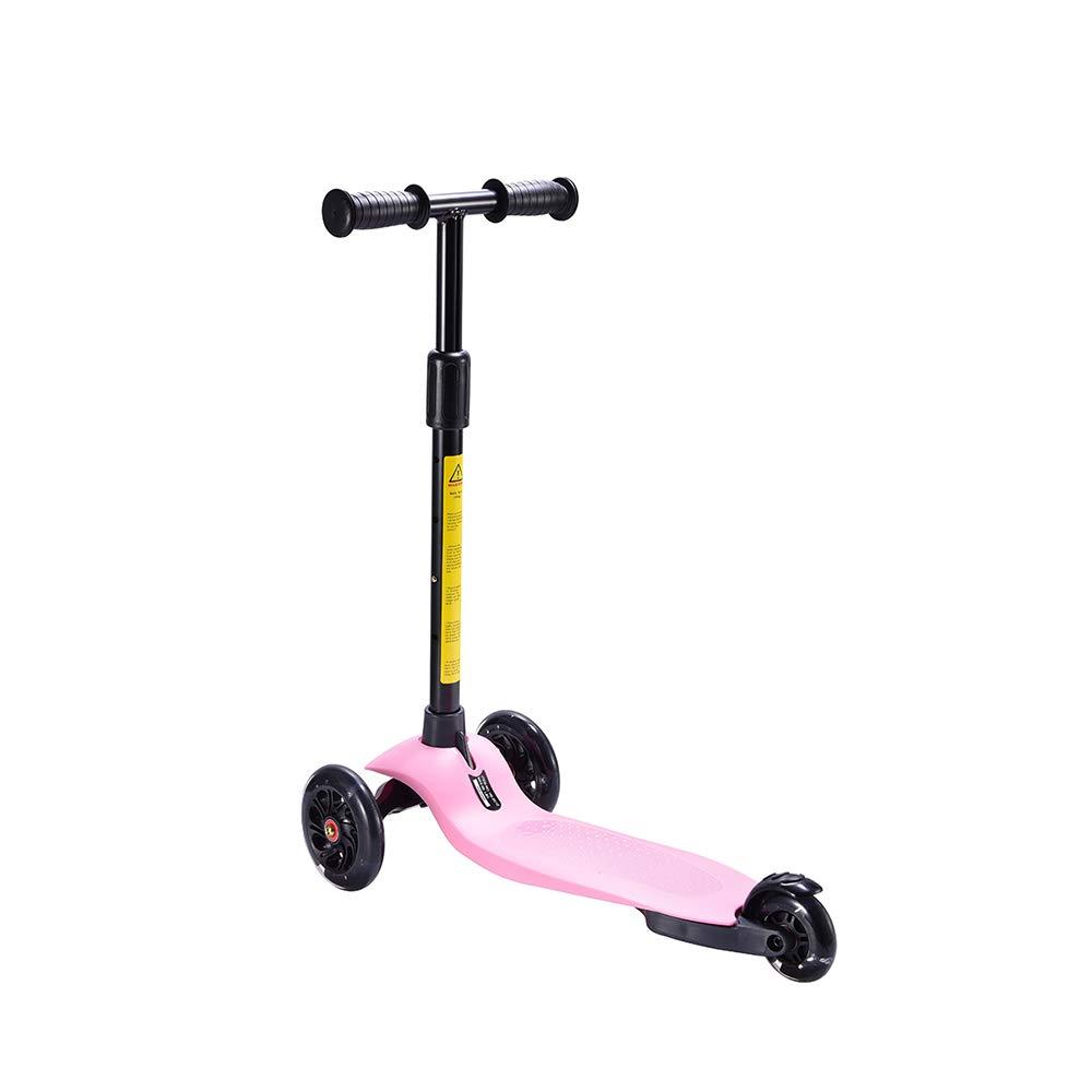 Hishine Toddler Scooter for Kids 3 Wheels Scooter for Boys Girls Kick Scooter with PU Flashing Wheels, Adjustable Height, Lean to Steer,Fits Children Ages 2-5 Years Old, Pink
