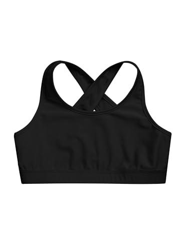 Hedmy Hedmy Kids Girls Stretch Sports Bra Girls Training Bra Crop Tank Top Cami for Children Racer Back Top Vest Black 4 Years