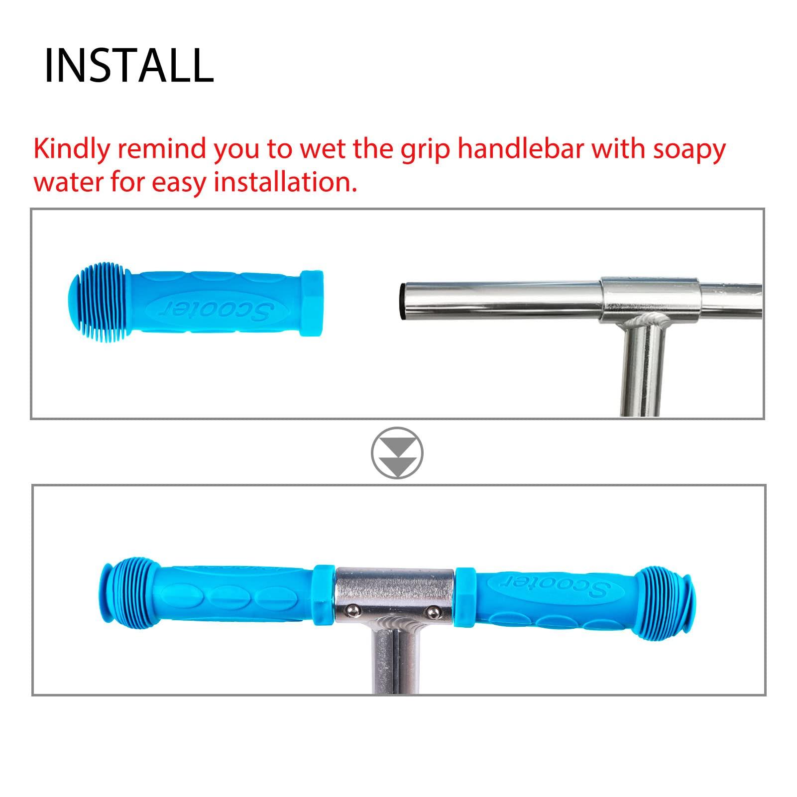Gladeer Gladeer Kids Scooter Handle Grips Replacement Handlebars for 2/3/4 Wheeled Child Kick Scooters Bike Rocking Car, 2-Pack (Sky Blue)