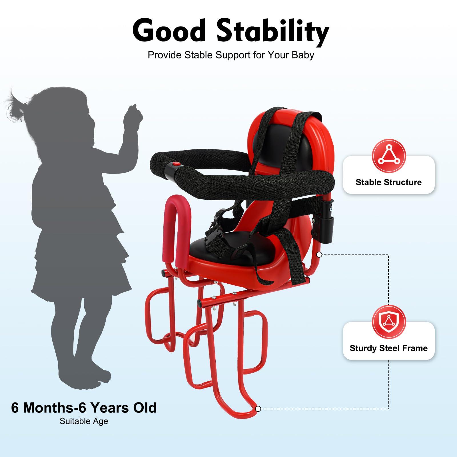 DDBESSIC DDBESSIC Kids Bike Seat, Comfortable Rear Child Bike Seat, Back Mount Child Seat for Adult Bike, Removable Toddlers Bicycle Seat with Wider Footrest and Guardrail