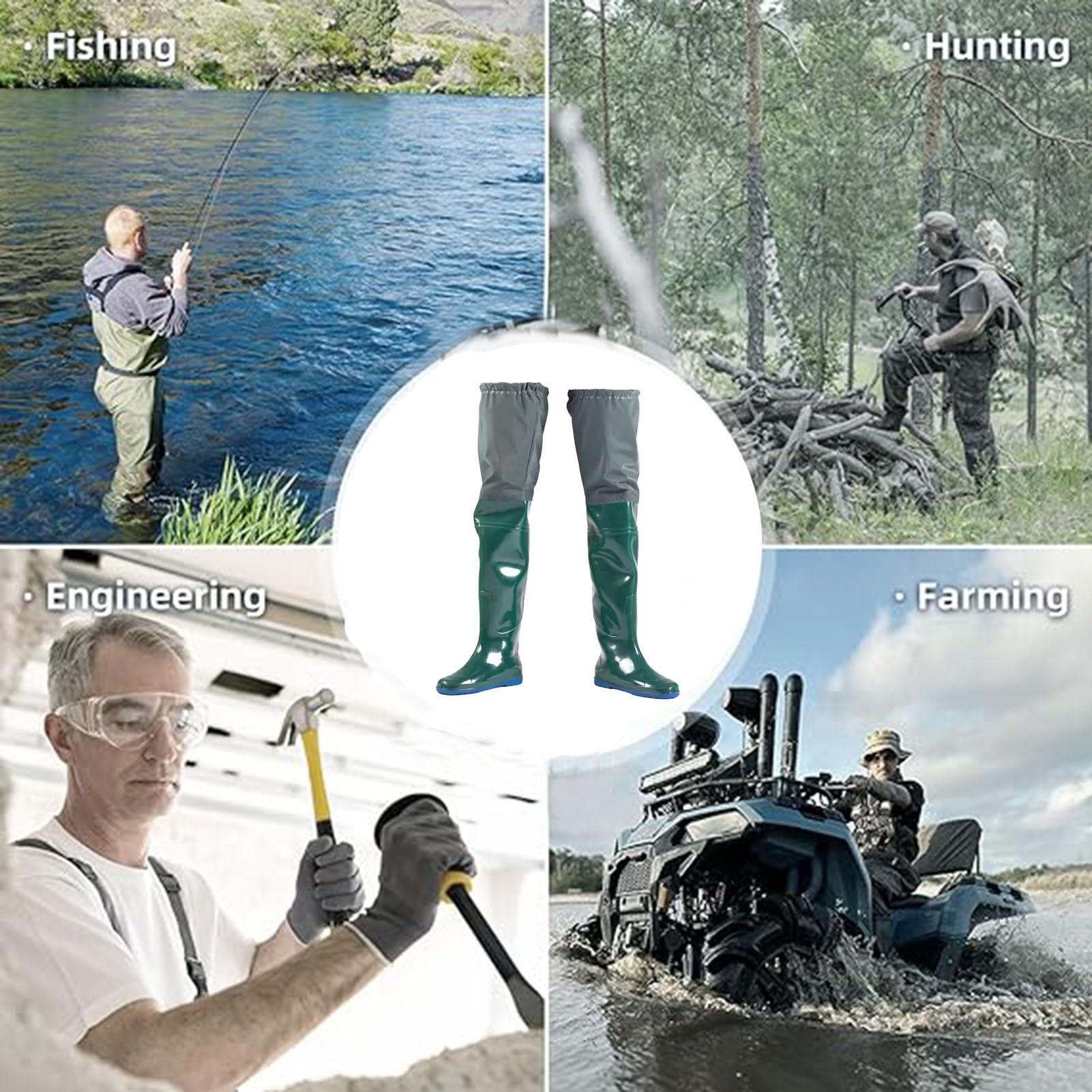 JCWGLY JCWGLY Waterproof Hip Waders, Lightweight Hip Boots for Adult Men Women, Outdoor Fishing and Hunting Wading Boots(5.5)