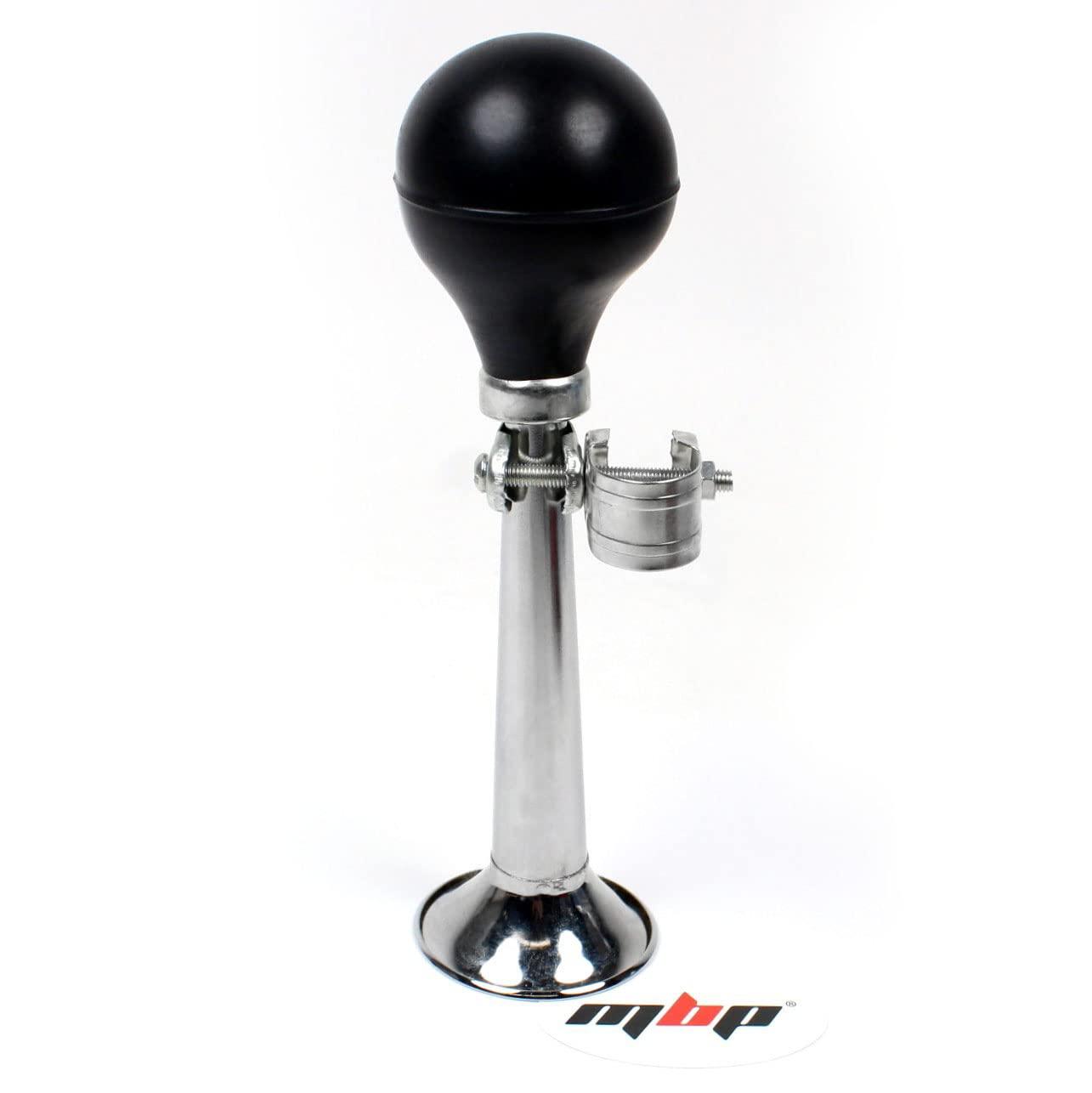 MBP MBP Bicycle Classic Vintage Bugle Horn/Metal Squeeze Horn for Golf Cart, Clowns, Kids, Adults Fits Most Bicycle Handle Bars, Loud Fun Sound