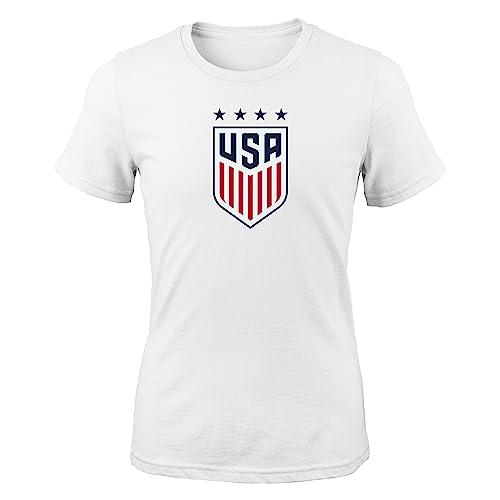 Outerstuff Outerstuff Womens US Soccer Name & Number Short Sleeve Tee, White, Medium