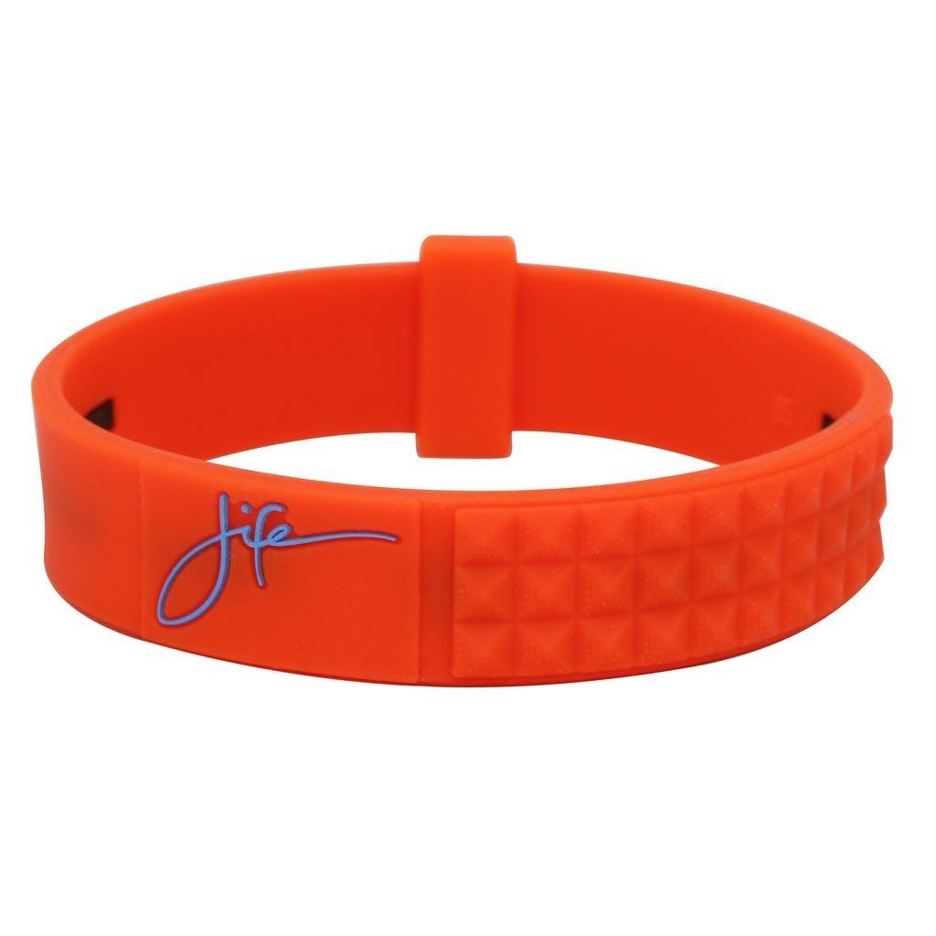 Phiten Phiten Life Titanium Bracelet - Waterproof Sports Silicone Bracelet Wristband for Alternative Healing - Power Elastomer Zone with Micro Titanium Spheres - Orange, 6.75 Inch