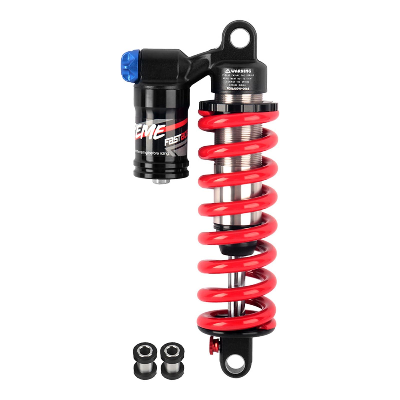 JFOYH JFOYH Adjustable Oil+Coil Spring Rear Shock Suspension, Shock Absorbers for Downhill MTB Bike/E-Bike, 240mm X 550lbs - Red